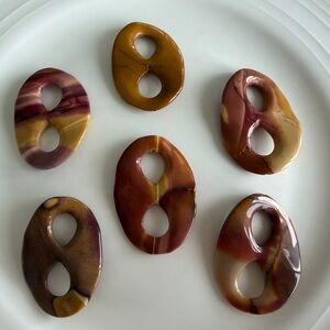 6 Stunning Large Mookaite Jasper Stone Beads for Jewelry Craft Making